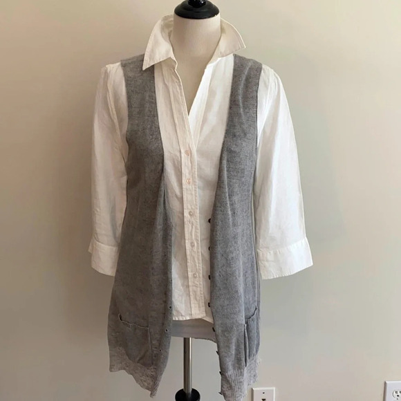•Eileen Fisher• Linen Vest, EEUC - Picture 1 of 8